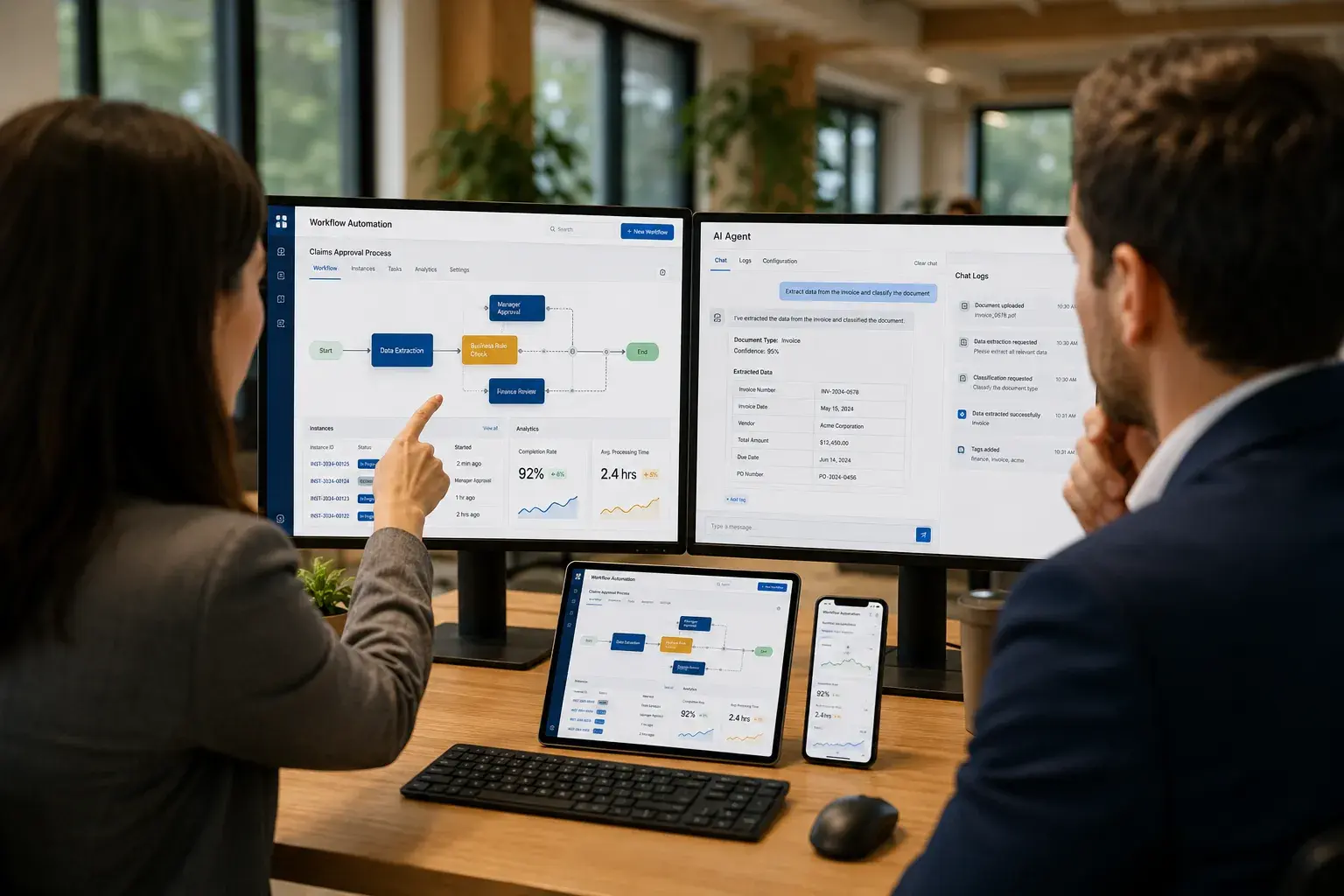 AI automation workflow and AI agent dashboards